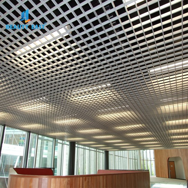 Heat Insulation Interior Use Fireproof T Bar Open Cell Aluminum Grid Ceiling
