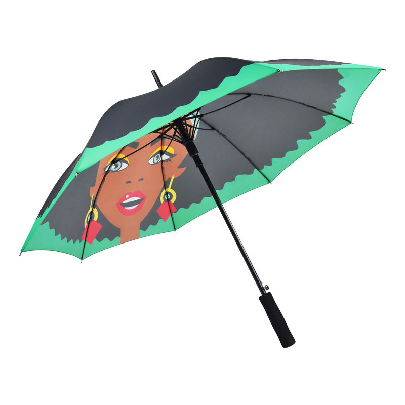 Semi Automatic 23 Inch Customized Logo Windproof Straight Travel Advertising Umbrella