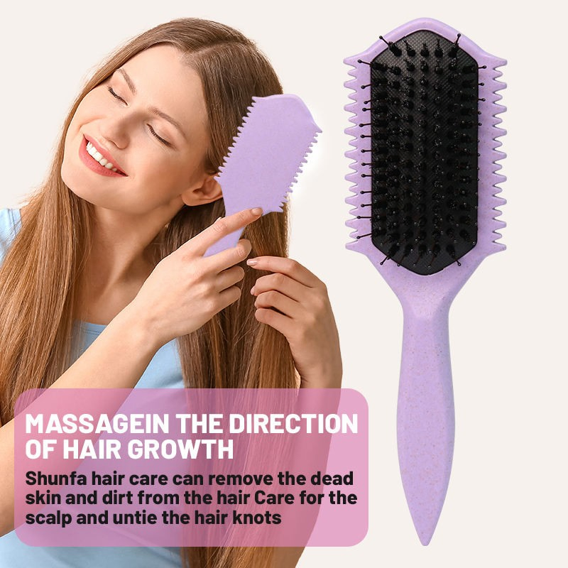 Eco-Friendly Women's Curly Hair Styling Brush with Breathable Nylon