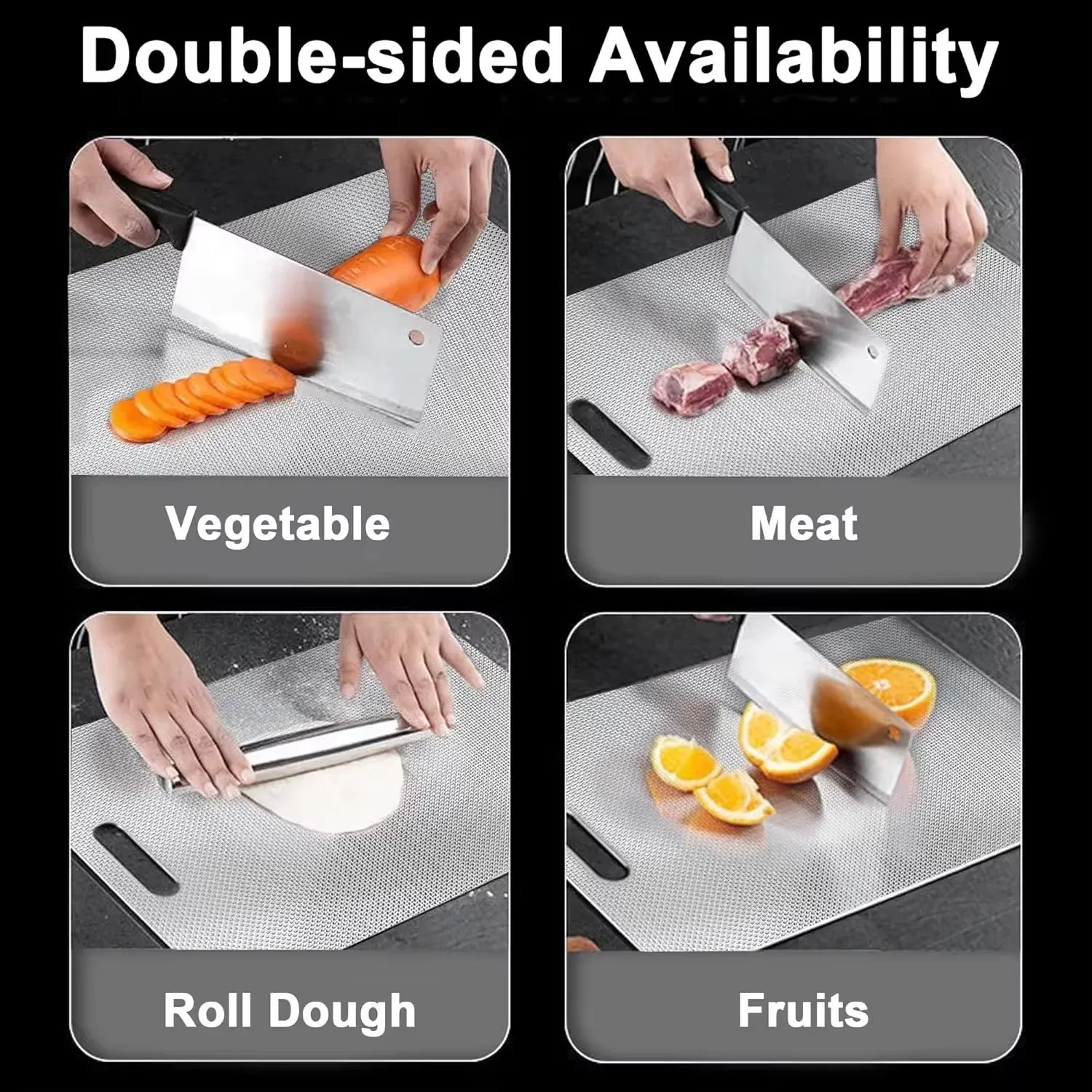 Multifunction Scratch Proof Vegetable Fruits Cutting Board Chopping Board Stainless Steel Household Cutting Board