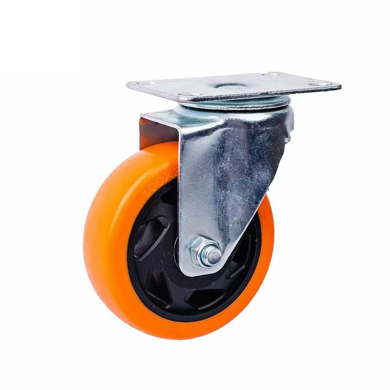 2inch 2.5inch 3inch 4inch 5inch 130kg Orange PVC/PU Industrial Rotary Trolley Caster Swivel Caster Wheel