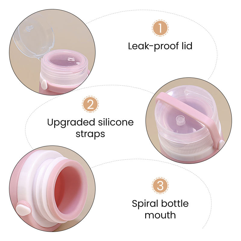 Reusable 2oz Leakproof Food Grade Silicone Travel Size Bottle 60ml for Toiletries