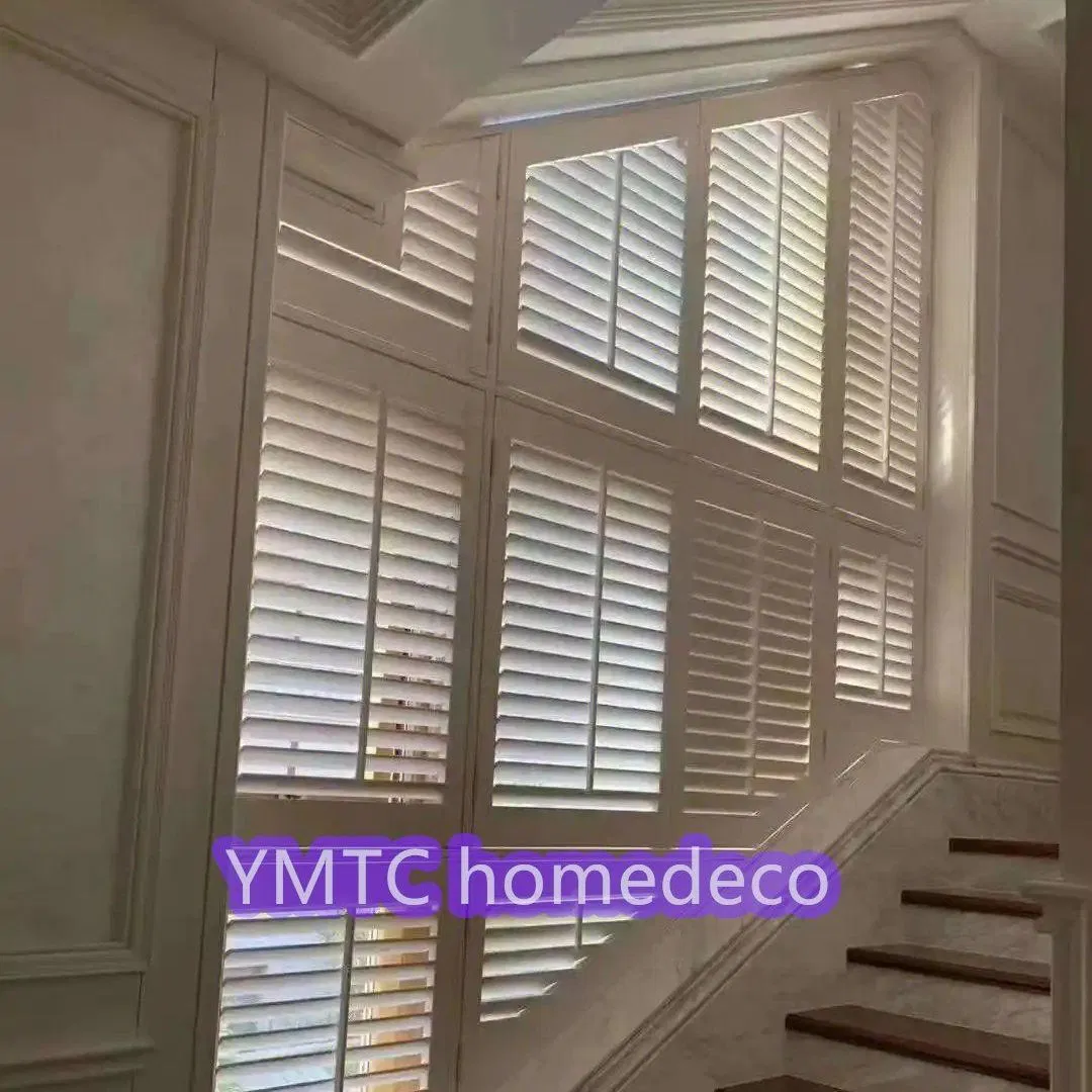 Custom Made Waterproof Vinyl PVC White Louver Blade Plantation Shutters