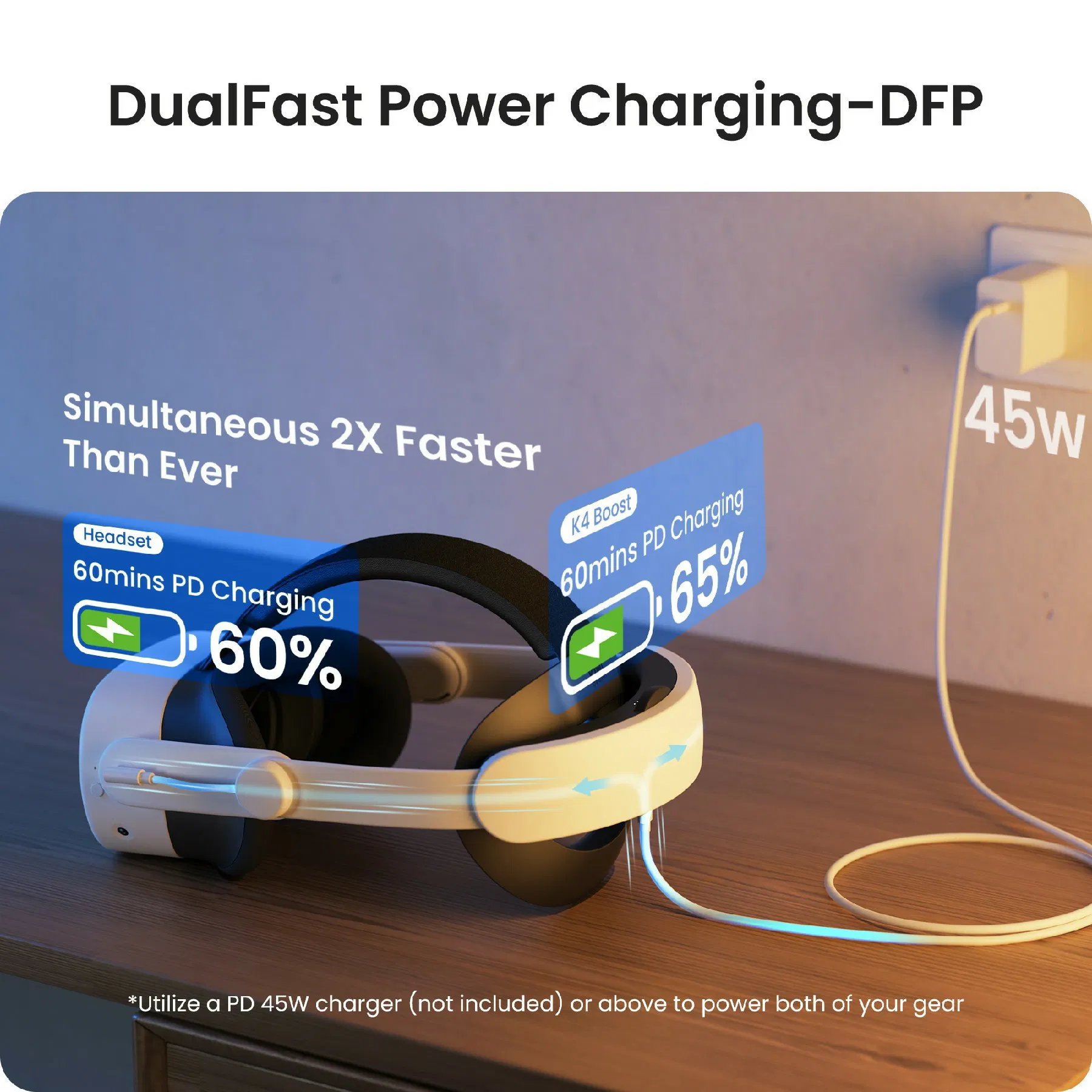 Ремешок Kiwi Design K4 Boost для Meta Quest 3/3s с аккумулятором