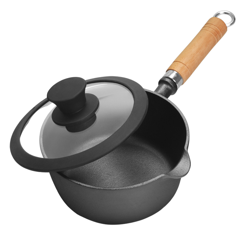 Чугунная сотейник 1.5 кварты с деревянной ручкой