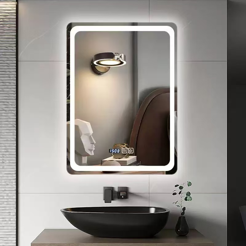 Floating Sensor Bathroom Mirror! Nano Anti-Fog + IP67 Waterproof, Always Clear and Bright During Your Washing Routine.