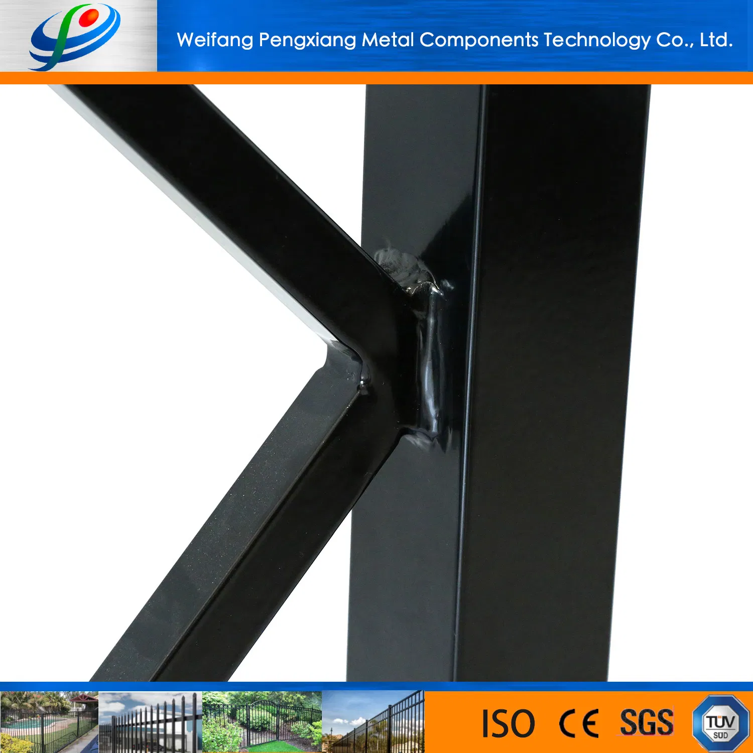 Factory New Security Aluminum Black Rackable Metal Fence Panel for USA Market