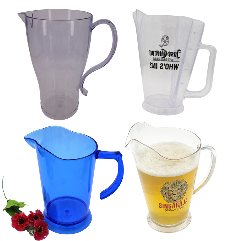Custom Plastic Beer Jug BPA Free 64oz Stackable Draft Beer Pitcher