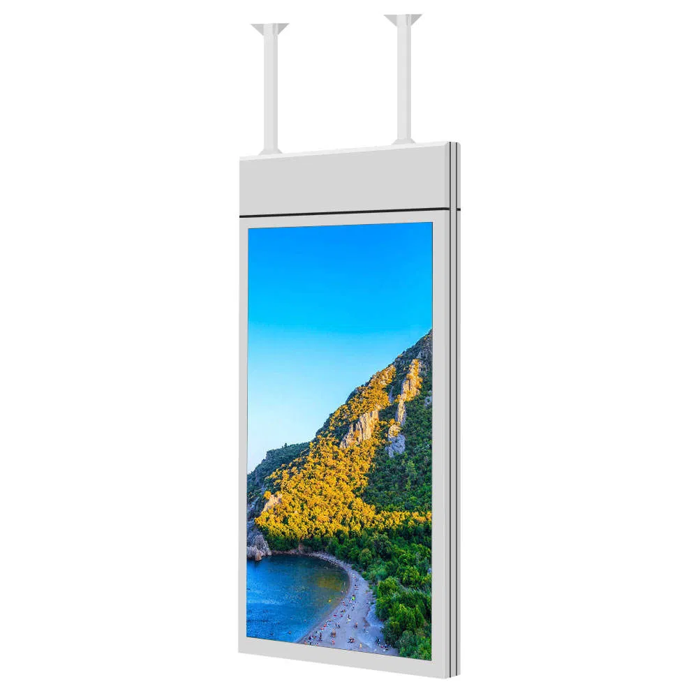 55-Inch High Brightness Ultra-Thin Double Sided Screen LCD Display Window Hanging Digital Advertising Player