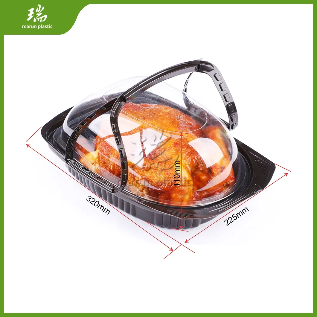 Rearun Disposable Microwave Food Containers China Wholesaler Customized Plastic Roast Chicken Container