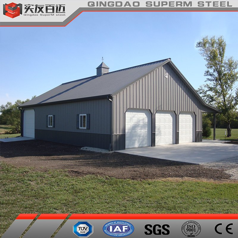 Prefabricated Double Slope Metal Carports Cheap Metal Garages for Sale