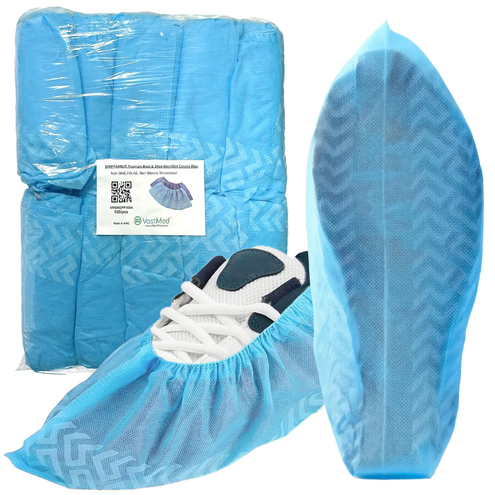 Disposable Medical PP Non Woven Shoe Cover Anti Slip Plastic PE CPE Boot Covers