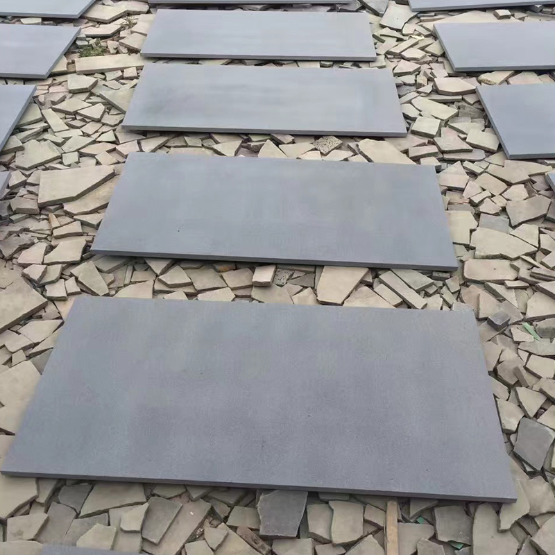 Bluestone Hainan Honed Dark Grey/Black Lava Blue Stone Tile Sandblasted Basalt Paving Tiles