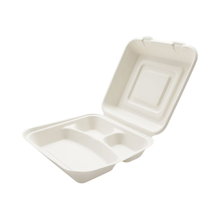 9" Compostable Bagasse Lunch Box Sugarcane Food Container