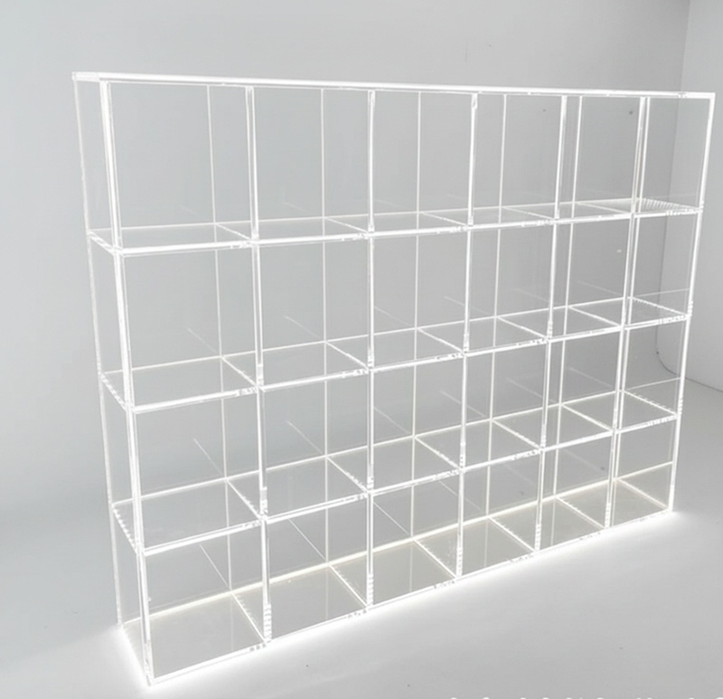 Clear Acrylic Display Stand with Light & Gradien Color for Stores and Showrooms