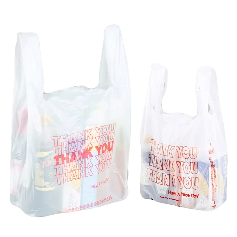 Рулон прозрачных экологичных T-Shirt пакетов для магазина