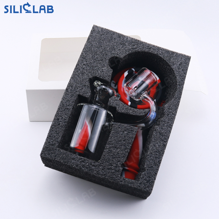 New Microscope Style Glass Bubbler Silicone Water Pipe Silicone Smoking Mouthpiece & Downstem Smoking Pipe