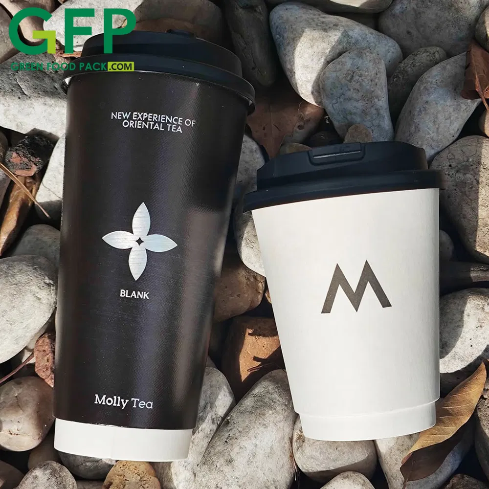 Бумажные стаканчики с логотипом 8-16 oz, двойные стенки