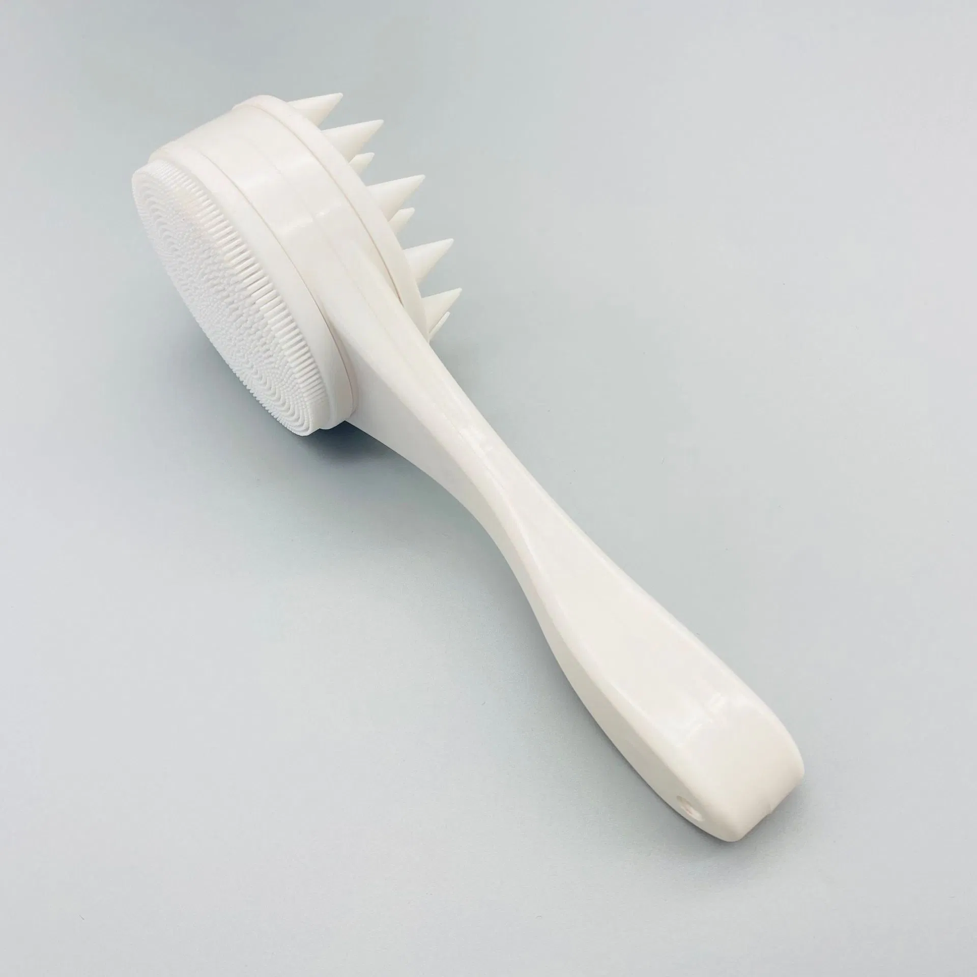 New 2-in-1 Silicone Facial & Scalp Massage Brush with Handle