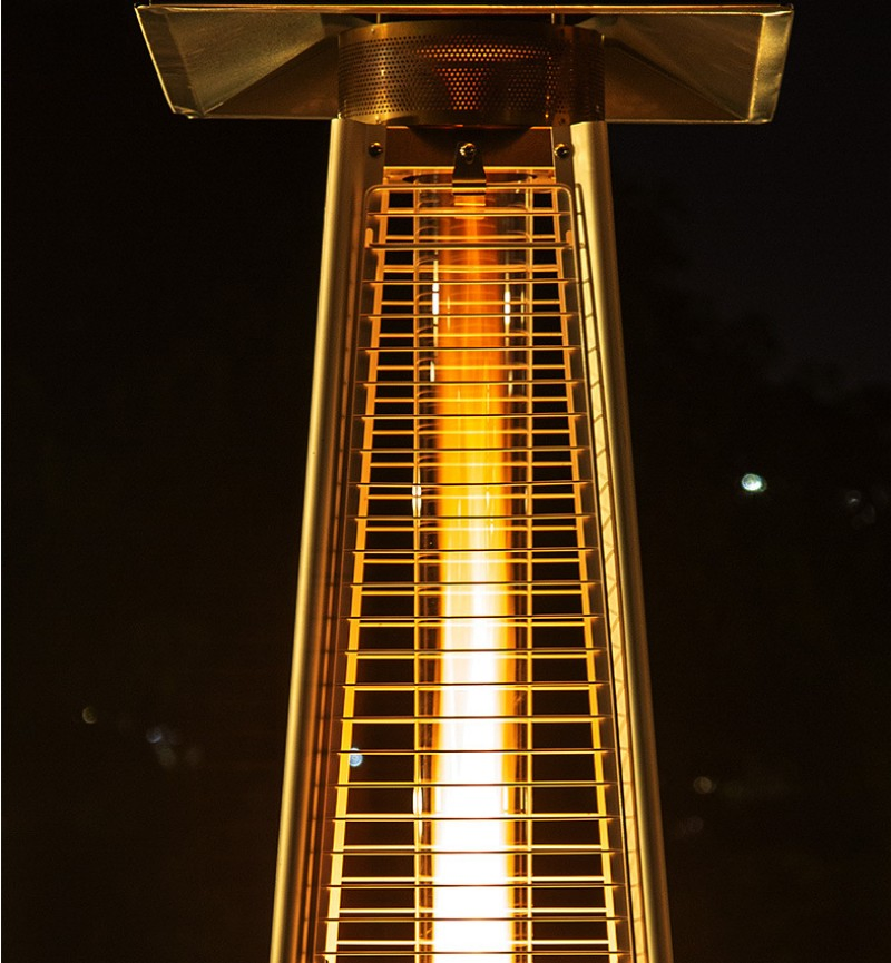 Black Heater Garden Commercial Use Glass Tube Pyramid Stand Square Flame Gas Heater