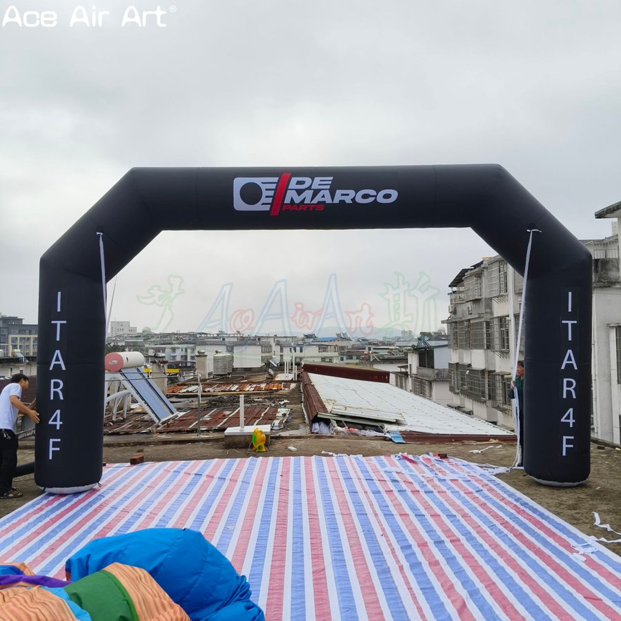 7MW Black High-Definition Logo Oxford Cloth Inflatable Arch with Blower