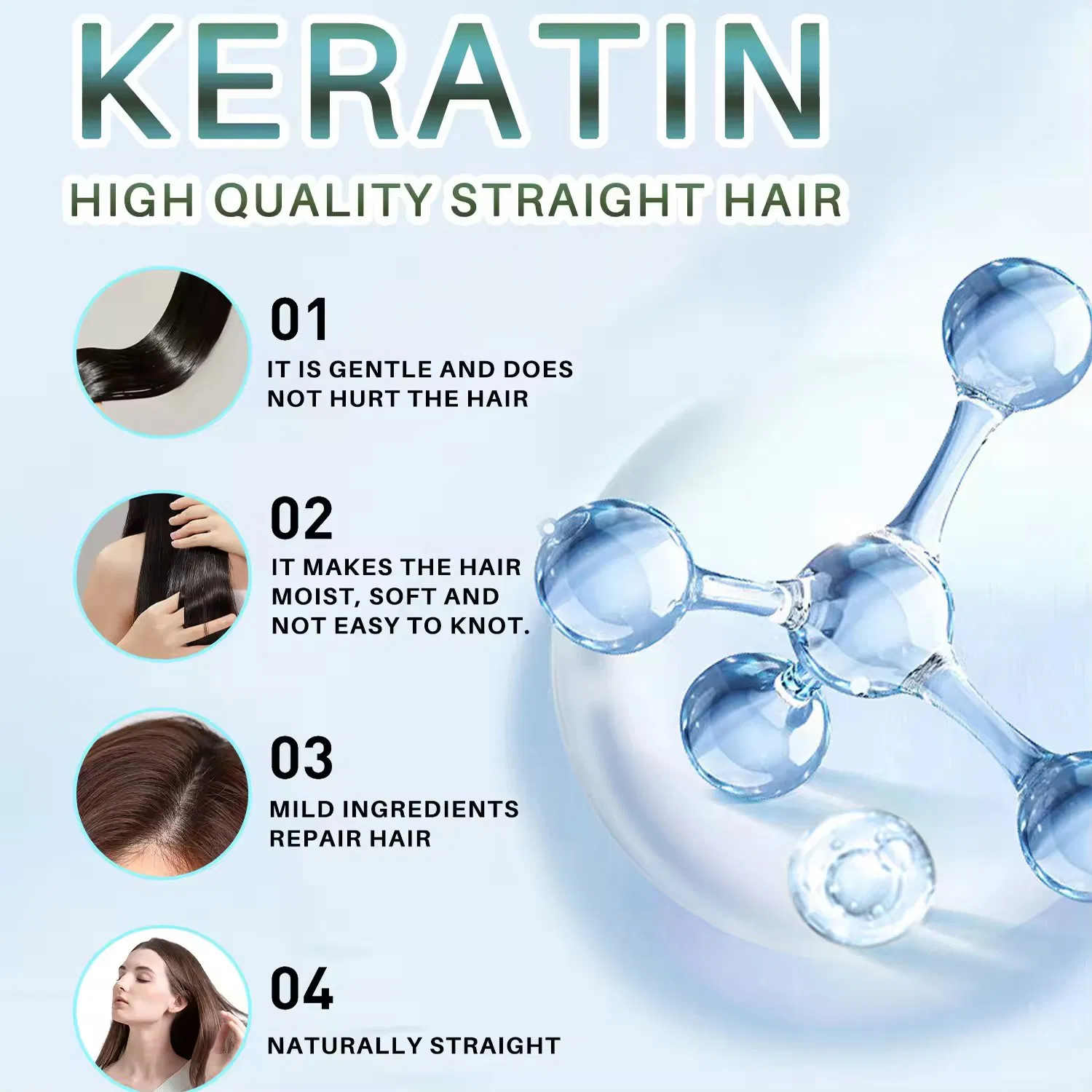 Keratin Protein Hair Treatment Long-Lasting Hair Straightening Cream