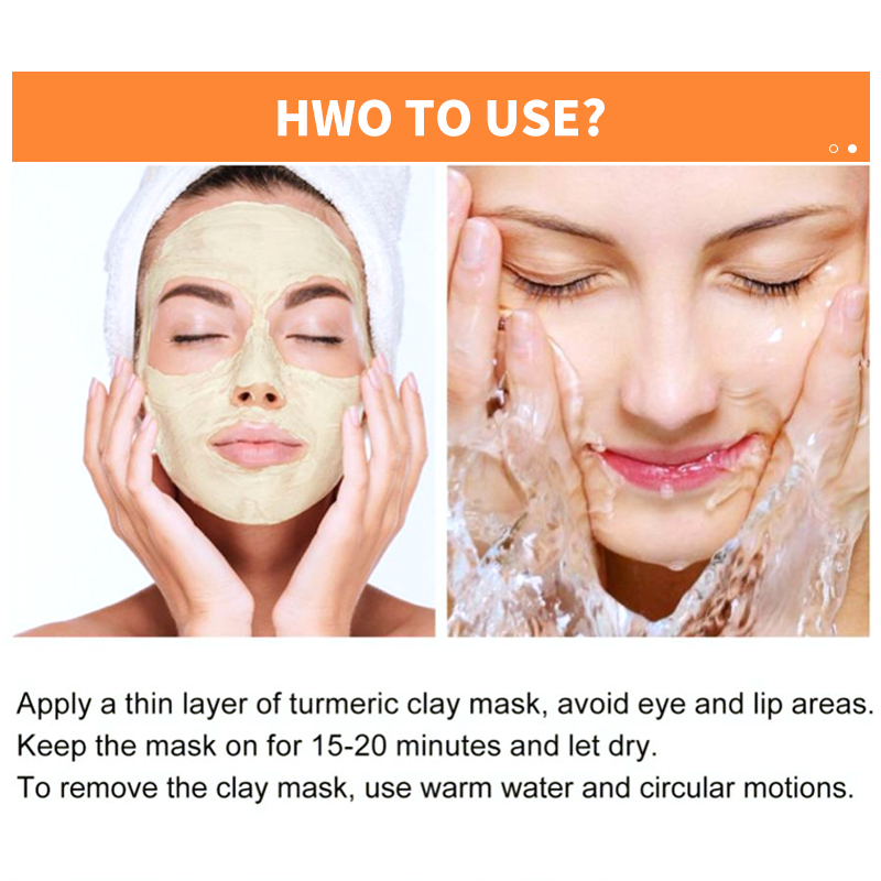 Organic Vitaminc Turmeric Lightens Dark Spots Moisturizing Anti-Aging Facial Mud Mask