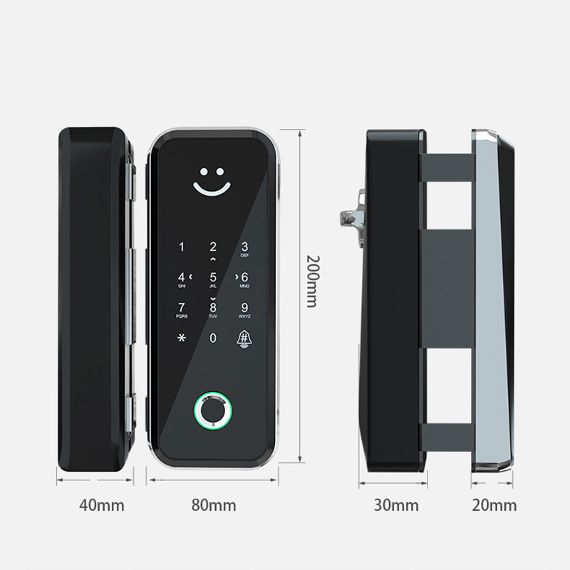 APP Remote Control Smart Keyless Fingerprint Inteligente Door Lock for Frameless or Frame Glass Wooden Door
