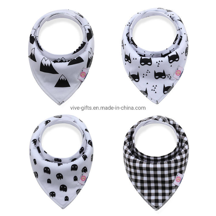 Baby Wear Baby 100% Cotton Muslin Baby Bib White Printed Baby Bib