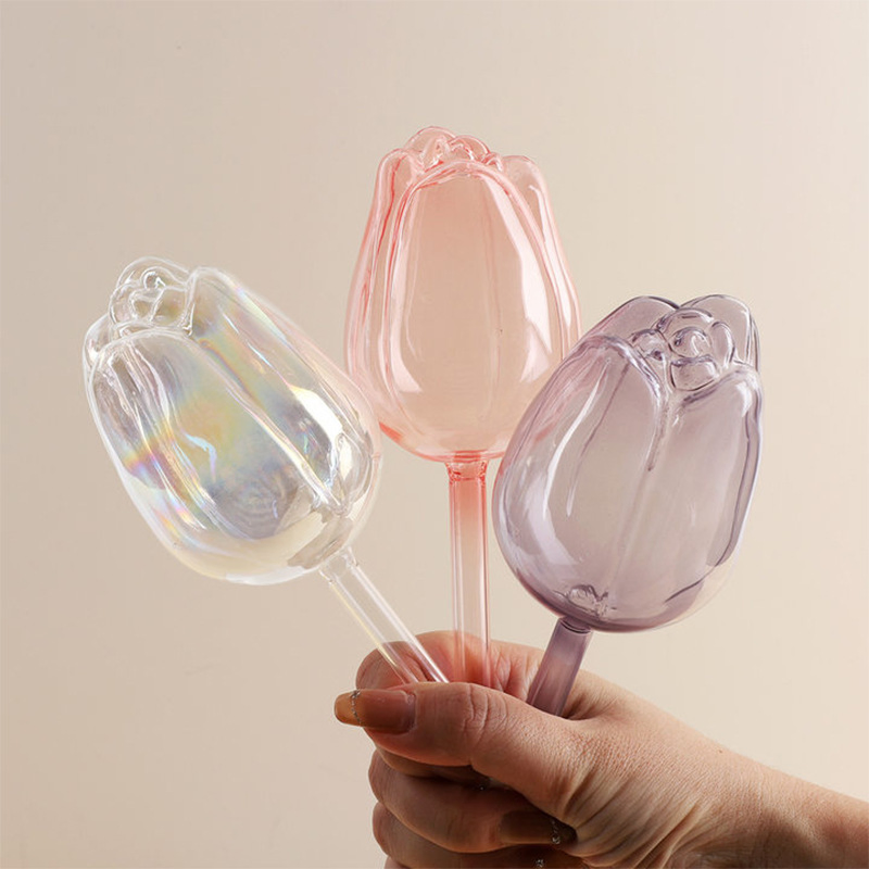 Tulip-Shaped Self Watering Globes for Plants, Durable Automatic Watering Device Sprinkler with Narrow Spout for Extended Drip Time