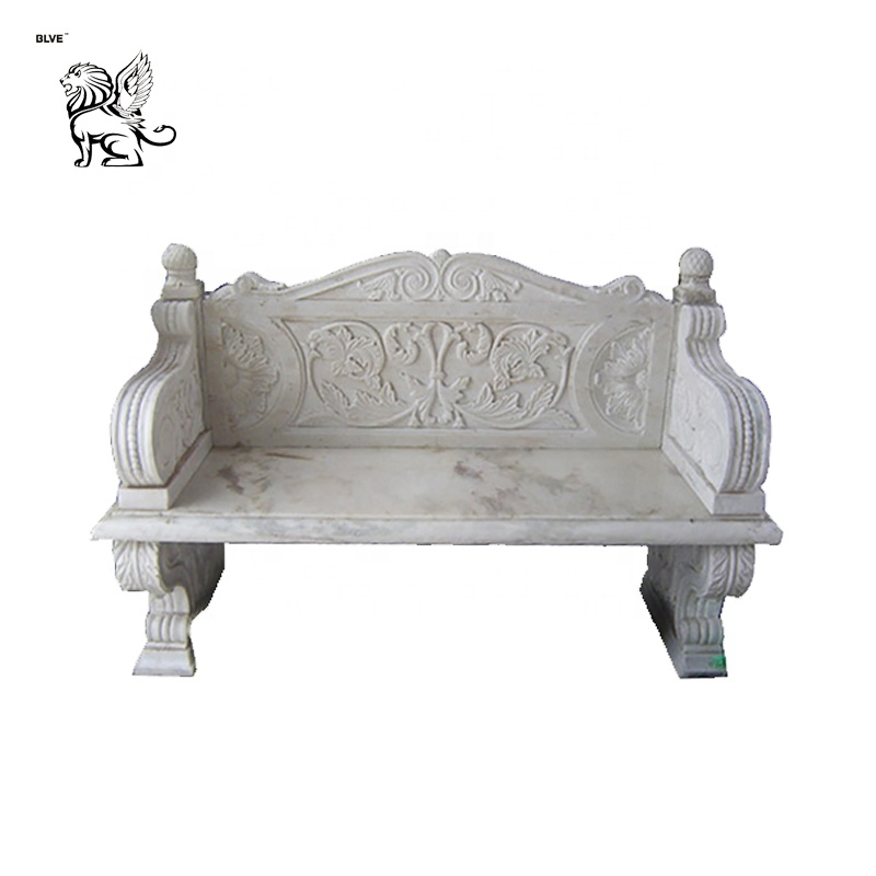 Luxury Garden Stone Bench White Marble Bench Seat Mbg-27