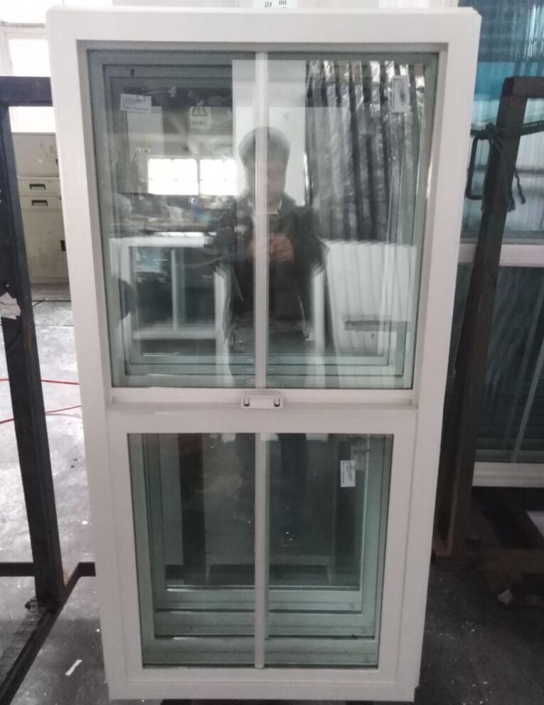 Customized American Standards 82 Series UPVC Vertical Sliding Single Hung Glass Window