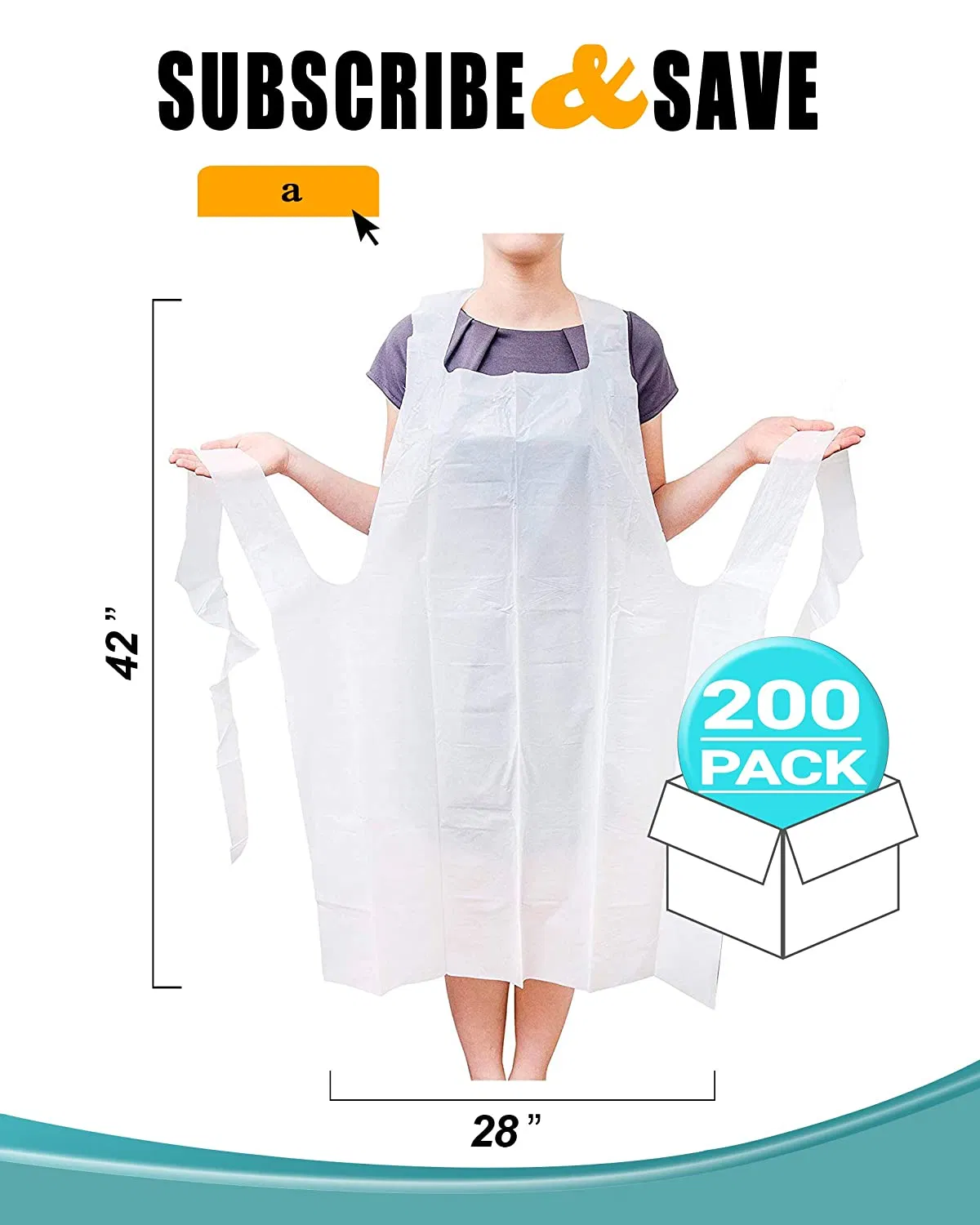 Factory Direct Wholesale White Personal Protection Food Grade Disposable Plastic HDPE/LDPE Apron