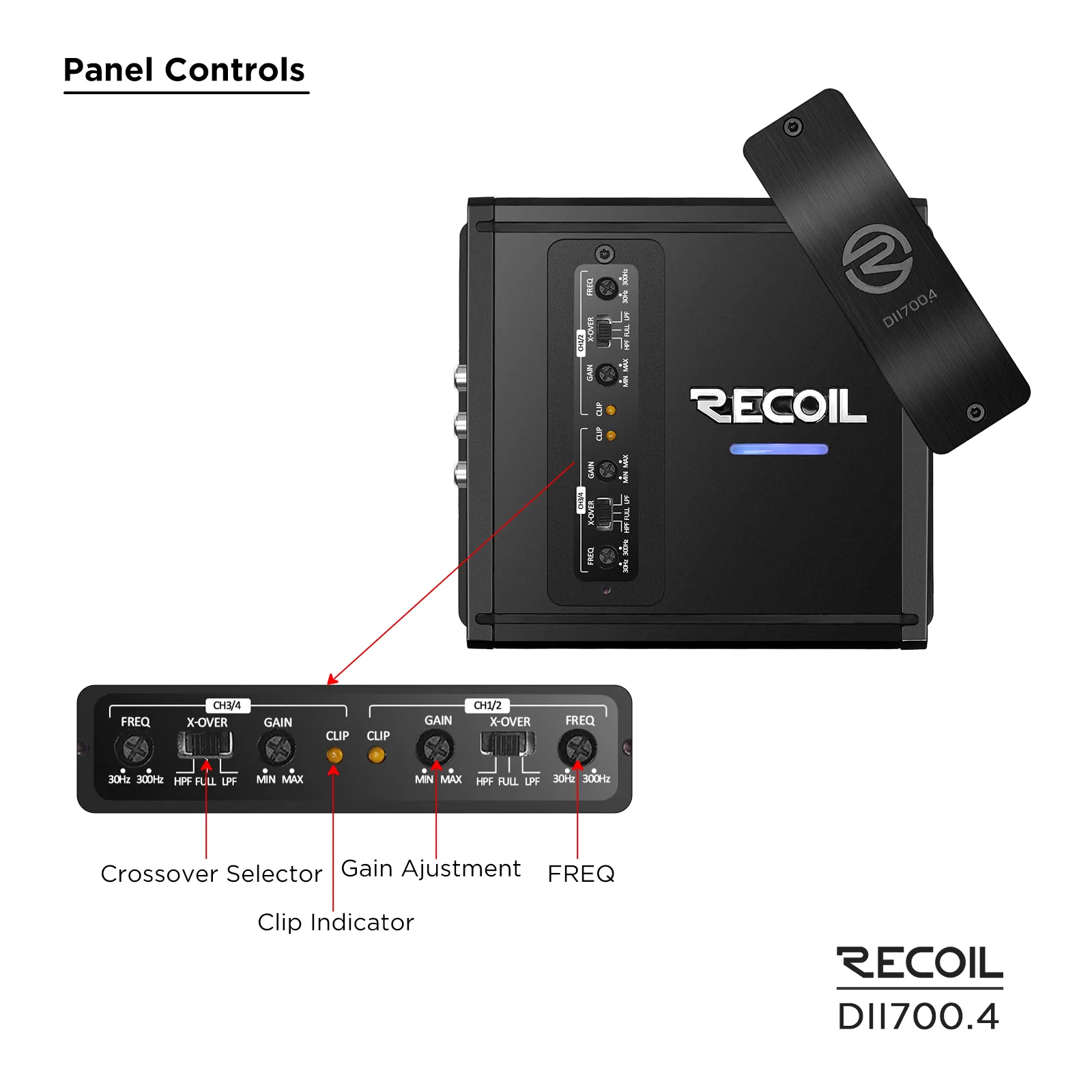 Edge Dii700.4 Full Range Class-D 4-Channel Car Audio Amplifier, Max 1, 400 Watts