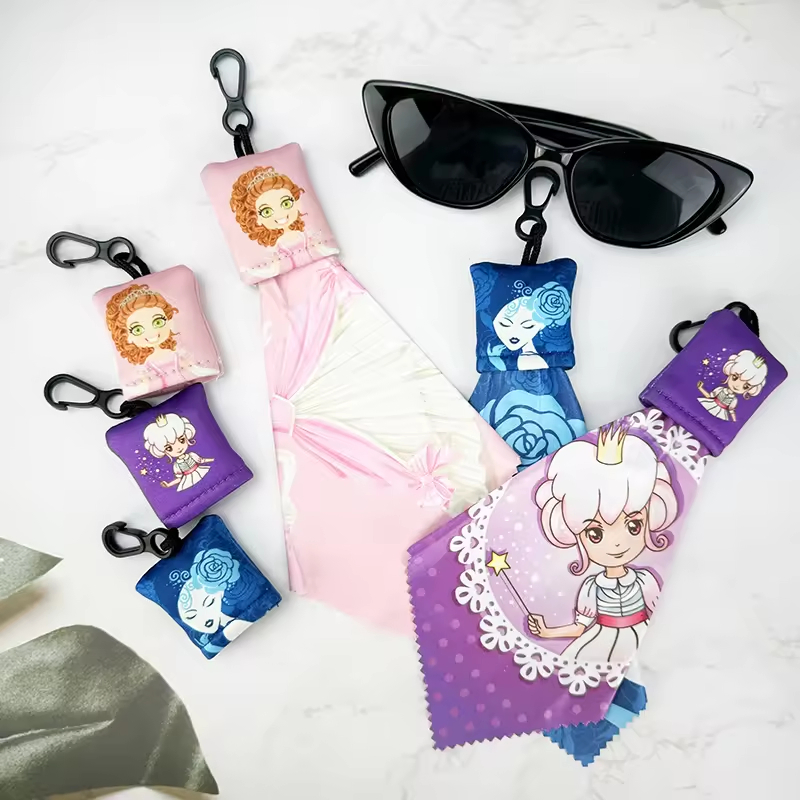 High Portable Microfiber Cleaning Wiping Cloth Glasses Sunglasses Camera Lens Jewelry Eyeglasses-Custom Logo Hanging Bag