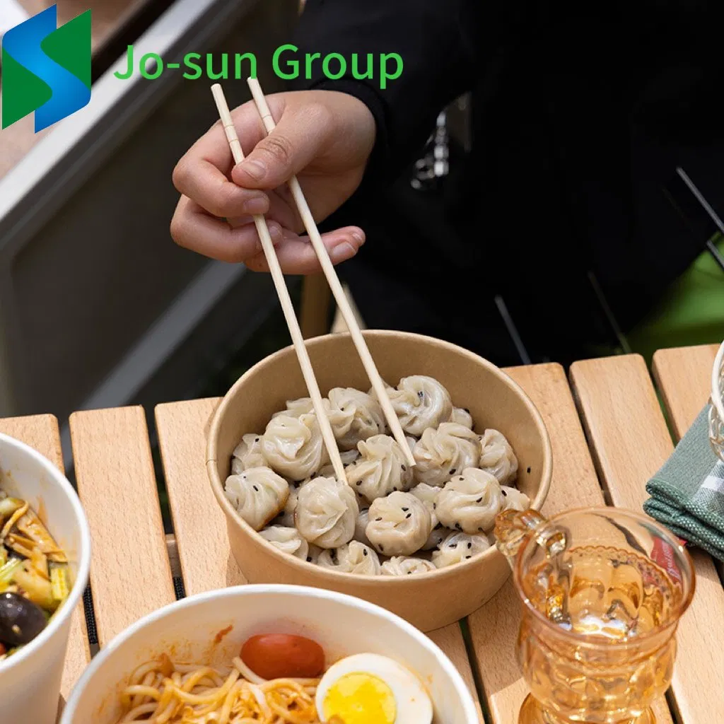 Disposable Take Away Kraft Paper Salad Bowl with Lid Kraft Paper Bowl