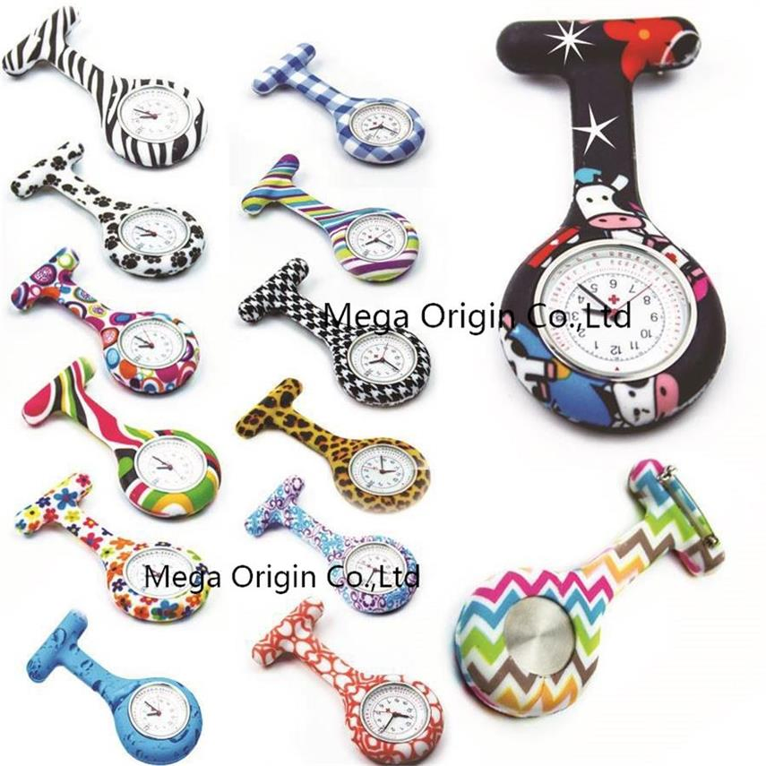 Fashion Nursing Fob Watch with Date, Colorful Silicone Design