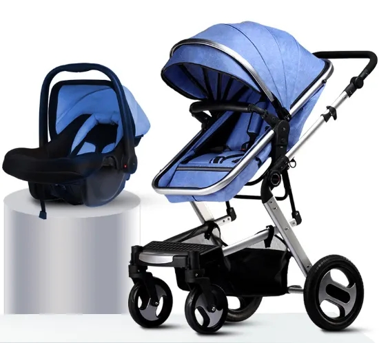 Wholesale High Quality 3 in 1 Baby Prams Luxury Large Wheels High Landscape Baby Stroller
