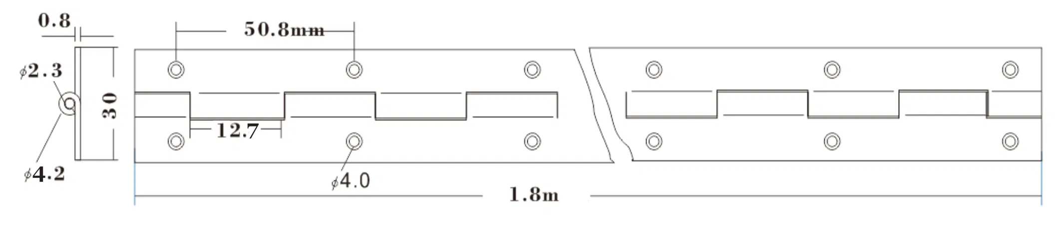 E-Star Strong Stainless Piano Hinges for Doors
