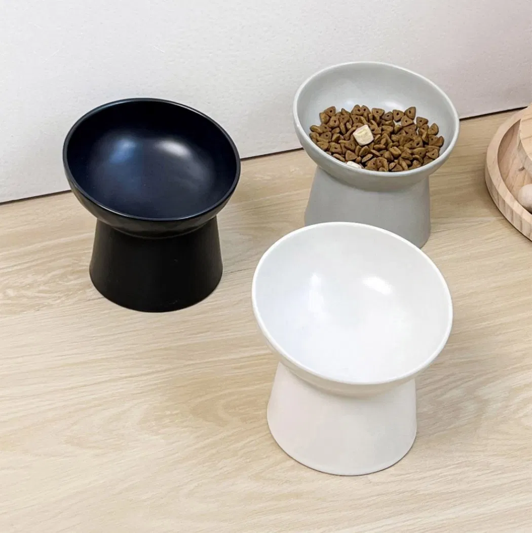 Eco-Friendly Ceramic Pet Bowl with Solid Pattern Cat and Dog Bowl for Food and Drink Pet Supplies