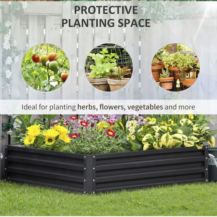 Грядка приподнятая оцинкованная квадратная большая