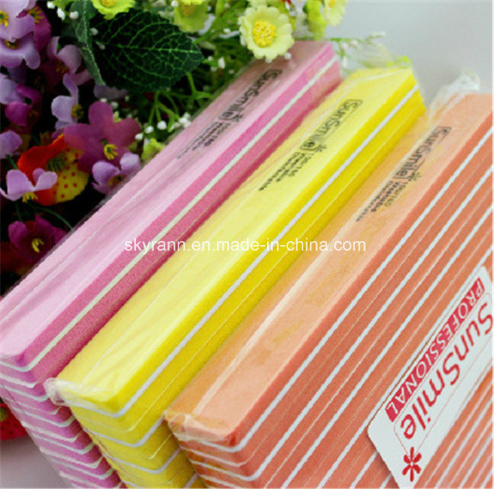 110/180 Grits Diamond Square Disposable Sponge Nail Files for Nails