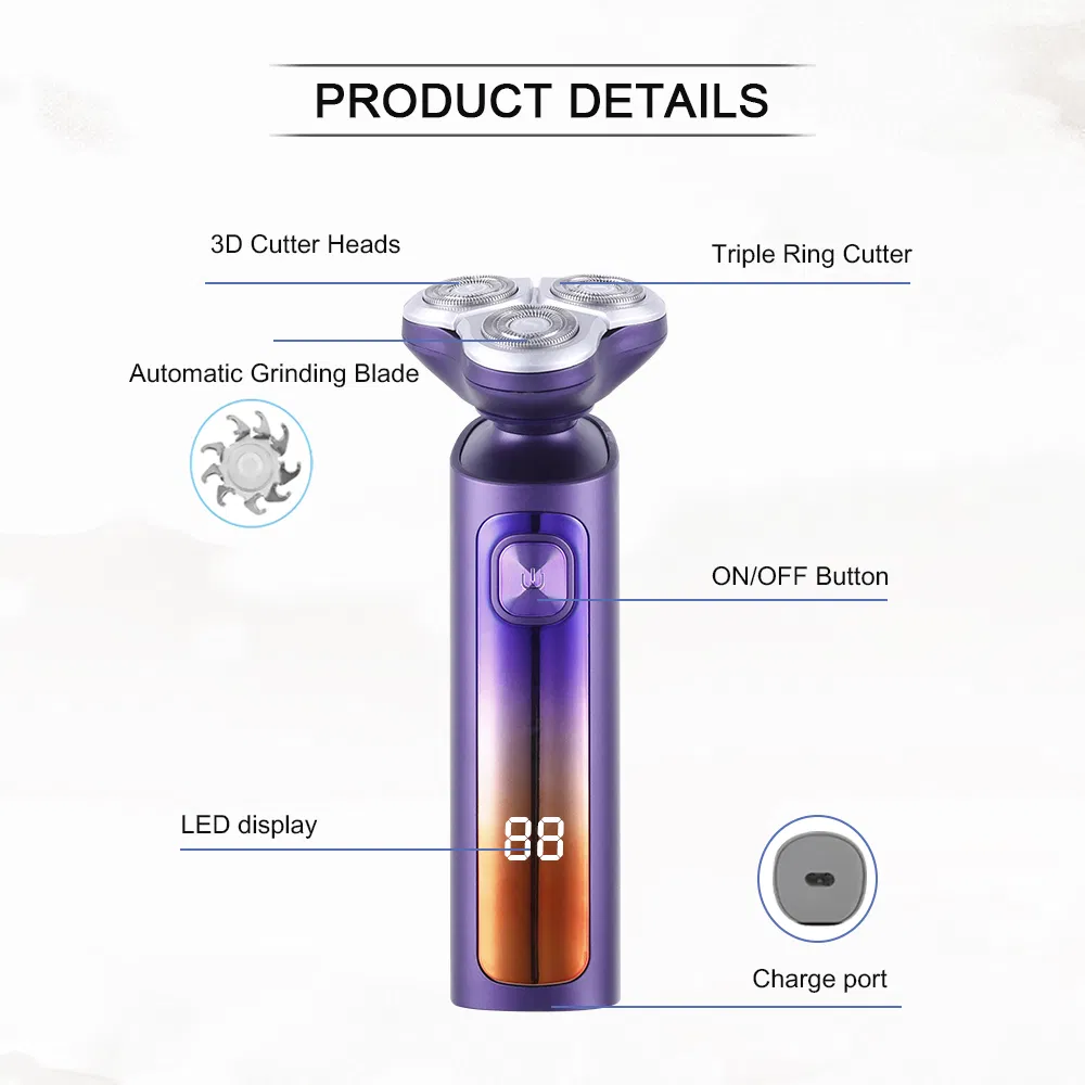 Triple Blade Shavers for Men USB Charging Rotary Rechargeable Electric Shaver