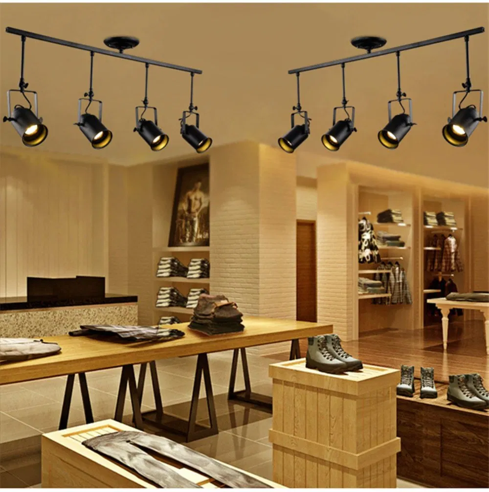 Restaurant Cafe Retro Personality Industrial Style Adjustable Aisle Track Light