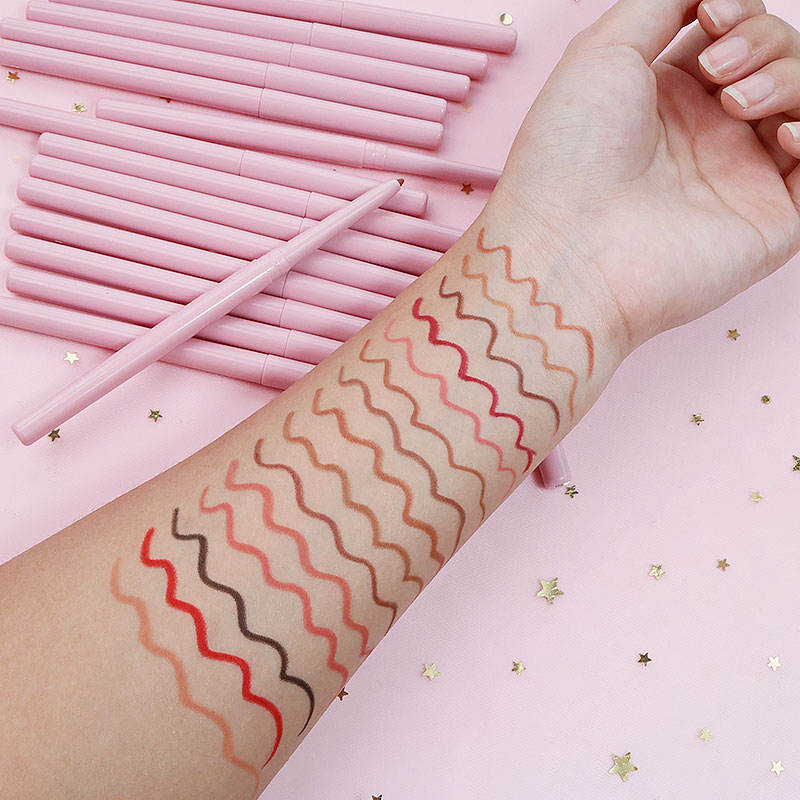 High Pigment with Brush Sharpener Waterproof Private Label Brown Lip Liner Pencil
