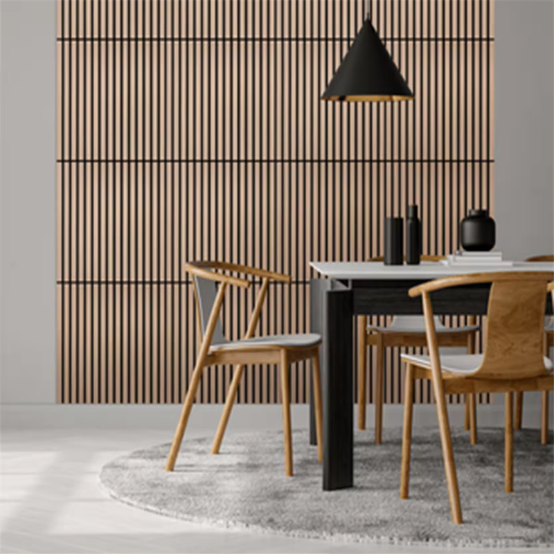 Akupanel Pet Acoustic Bamboo Ceiling Panel Polyester Acoustic Bamboo Slat Wall Panel