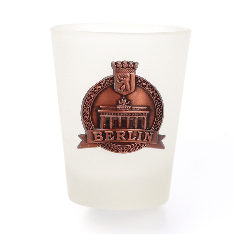 Wholesale Customize Metal Logo Eagle Shape Square Tourist Souvenir Whisky Shot Glass