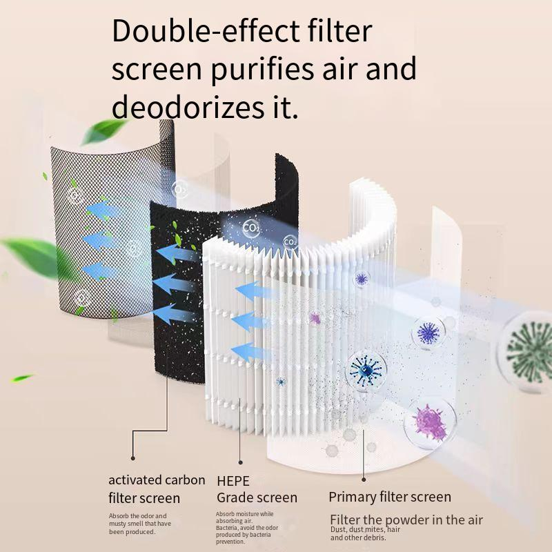 Office Home Small Indoor Smoke Removal in Addition to Formaldehyde Desktop 2 in 1 Air Purifier Fan