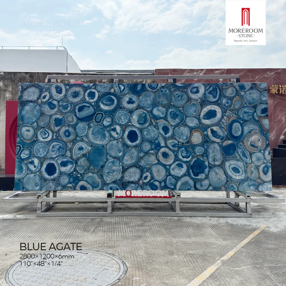 Luxury Agate Infused Porcelain Slabs for Reception Desk Panels