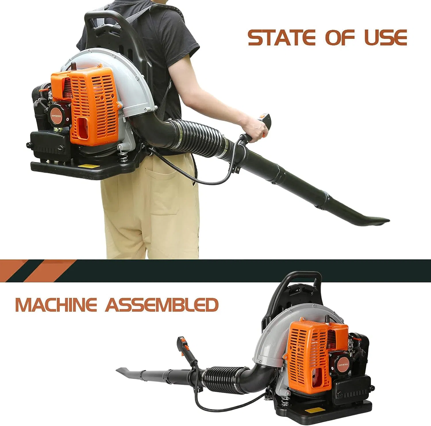 63cc 2 Stroke Commercial Gas Powered Yard Grass Lawn Blower Cordless Leaf Blower